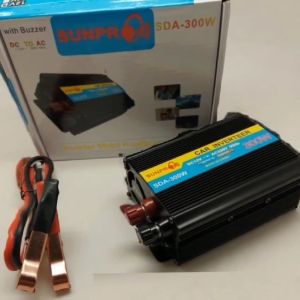 Power Inverter Sunpro SDA-300watt 12V Pengubah daya listrik DC ke AC dari Aki Mobil untuk penggunaan seperti listrik rumahan