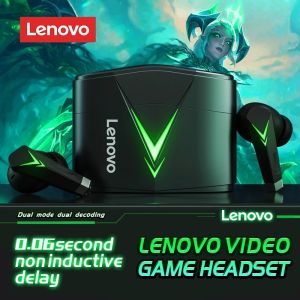 Original Lenovo LP6 headset video game wireless bluetooth TWS headset without delay listening and dual decoding Android ios.