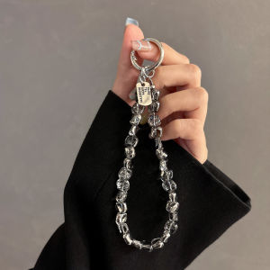 Luxury Crystal Handbag Chain Key Holder Short Lanyard Clip Shell Bag Charm Trendy Mobile Phone Stand Glass Material Handheld