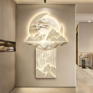Luxurious Entrance Wall Art Backed by Golden Mountain Living Room Hallway End Painting High-End Feelings Door Directly opposite Wall Picture