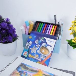 Deli Plastic Crayon/Krayon Plastik 12/24/36 Warna Triangular Desain Space HE901