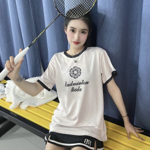 BM Shichuang Magic Feather Casual Sports Badminton Clothing Classic Style Pure Desire Contrast Color Quick-Drying Short-Sleeved T-shirt Classy Trendy