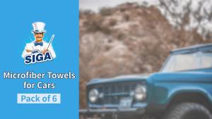 MR.SIGA Professional Premium Microfiber Towels for Household Cleaning Dual-Sided Car Washing and Detailing Towels Gold 15.7 x 23.6 inch 6 Pack
