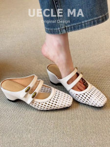 MASHUJIA | Leather Summer Women Shoes With Heel Lift