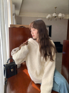 imimtuan | Áo Cardigan Hàn Quốc Phong Cách Lười Có Mũ Ôm Dáng Mềm Mại