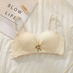 Strapless Intimates Female Push up Small Size Autumn and Winter Thin Wireless Lace Non-Slip Comfortable Red Bra Set