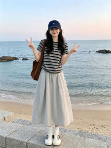 YAYANGREN | Summer light quick-dry petitte-friendly A-line Umbrella midi skirt