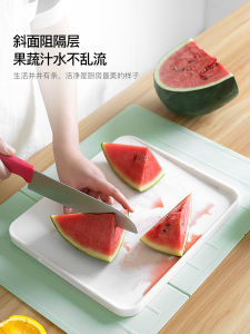 Original ASVEL Double-Sided Plastic Cutting Board Anti-Bacterial Mold-Resistant Fruit Panel Rectangular Kitchen Cooking Tool