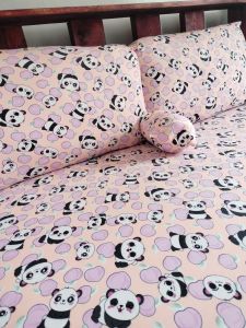 PANDA NO GUSOT NO LUKOT BEDSHEET FULLY GARTERIZED WITH 2 PILLOW CASE