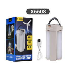 ESMARTER | Dual Light Source LED Camping Lamp Flashlight Foldable 3-Leaf Portable Outdoor Hiking Tent with Strong Floodlight