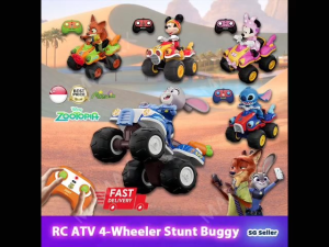 🔥NEW🔥【SG Ready Stock】Zootopia Rechargeable RC Stunt Buggy 2.4GHz★4WD Remote Control ATV with Lights✅RC Car✅Kids Toy✅Christmas/Birthday Gift/Presents✅