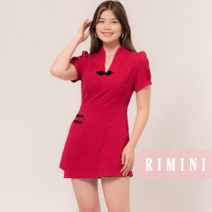 RIMINI - Romper Wanita Pendek Textured Cheongsam Berlengan Size XS-XL - Laetitia Romper 5300