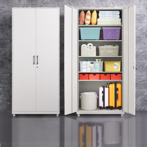 Thickened Iron Storage Cabinet with Lock for Balcony No Formaldehyde Home Use Waterproof Sun Protection Wardrobe Organizer