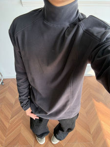 เสื้อยืดคอกลมแขนยาวทรงหลวมสไตล์อเมริกันสำหรับผู้ชายและผู้หญิง ทรงหลวม สีสันสดใส ทรงหลวม ทรงหลวม ทรงหลวม