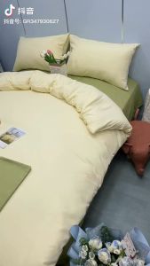 3 in 1 150cm Bedsheet Semi Cotton SingleDoubleQueen Size bedsheet set Canadian Cotton plain colour