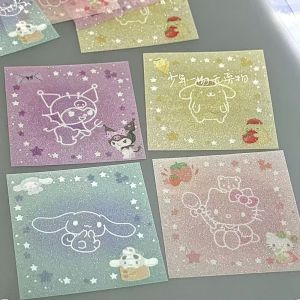 Sanrio | Sanrio Star-Shaped Washi Paper Sticky Notes Self-Adhesive Cute Hello Kitty Kuromi Design Tear-Off for Office And School Supplies