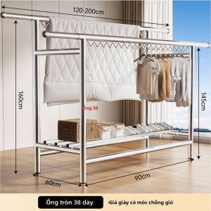 YIXUAN | Giá Phơi Điều Chỉnh Gấp Inox