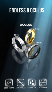 Emrys Buy 2 Get 2 Free Custom Grafir Text OCULUS Premium Ring Cincin Titanium Pria Wanita