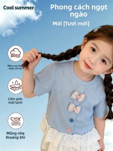 JIFANPAUL | Bow Decorated Colorful Sweet Lace Edge Short Sleeve T-Shirt