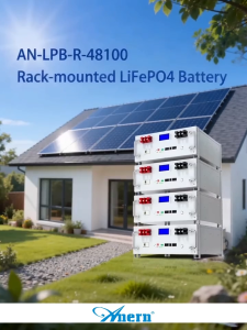Anern LiFePO4 Battery 48V 100Ah Lithium Battery 4.8kWh Capacity Server Rack Battery Perfect for Off-Grid Solar Backup Power