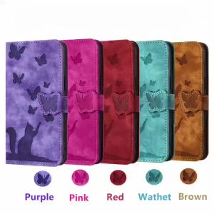 Wallet Flip Cover Butterfly Cat Case For iPhone 18 17 Air 16 15 14 13 12 11 Pro X XS XR Max 8 Plus Magnetic Leather Phone Cases