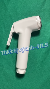 Đầu xịt vệ sinh HLS tay cò màu trắng đầu bạc dùng cho toilet vòi xịt vệ sinh phụ kiện nhà tắm