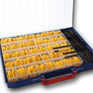 2150/1220PC black on yellow Route Marker Kit  K-Type Cable marker tags cable number  markers for cables to A to Z numbers 0 to 9