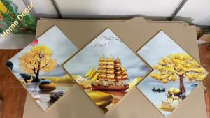 Bộ 3 tranh tráng gương 5D thiết kế sang trọng hiện đại