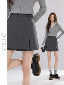 YOUXIANG | Quần Short Chữ A Cao Waist Giản Đơn