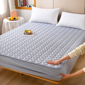 Export Fashion Pure Cotton Quilted Fitted Sheet One-Piece Bedspread Antibacterial Anti-Mite Non Slip Simmons Protective Cover Mattress Cover