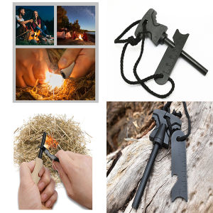 Survival Kit Outdoor Fire Starter Ferrocerium Rod Magnesium Flint Stone Camping Hiking Picnic Emergency Fire Rescue Batu Api