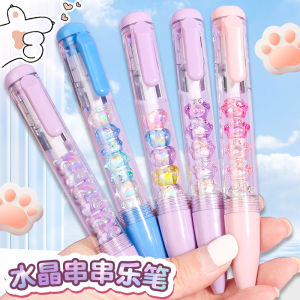 Keqijia Crystal Cats Paw Skewers Le Gel Pen Push Cute Online Sensation Heart Decompression DIY Good-looking Ball Pen