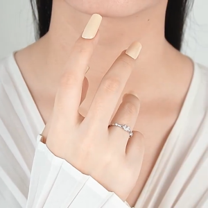 Nhẫn Nữ Bạc 925 HGJG Hình Bướm Xinh Xắn Đeo Hằng Ngày An Toàn Da Tay Quà Tặng Bạn Gái Dễ Thương