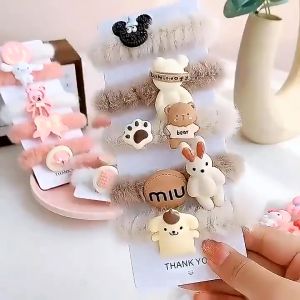 FU  Ikat Rambut Bulu Lembut Fashion Korea Import Scrunchie Bulu Lucu Ikat Rambut Korea Karakter