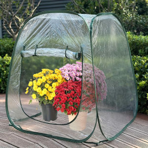 Portable Mini Greenhouse PVC Pop Up Transparent Greenhouse With Zipper Closure Preservation Plant Greenhouse Garden Accessories