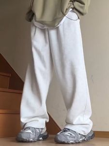 Celana Lurus Pria: Celana Panjang Longgar Pria Hitam & Olahraga Outdoor