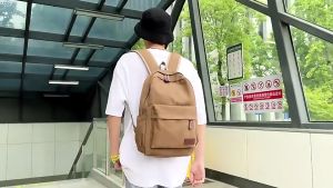 Tas Ransel Sekolah Bahan Kain Kanvas Tebal