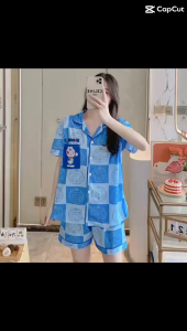 fellgood Store ชุดนอนการ์ตูนเเฟชั่นใหม่  กราฟิกลายน่ารัก  สินค้าขายดียอดฮิต  เนื้อผ้าดีใส่สบายระบายอากาศได้ดี ส่งด่วน ส่งไว