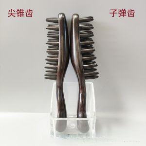 Super Strong Unblocking round Tipped Three Row Plug Teeth Purple Light Mahogany Massage Comb No Scratching Scalp Hair Brush