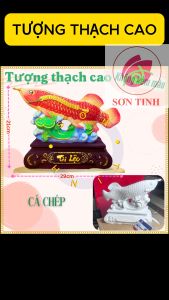 Tượng thạch cao cá chép tài lộc Tô Tượng M8 trang trí Tết (Không kèm màu) trò chơi trẻ em