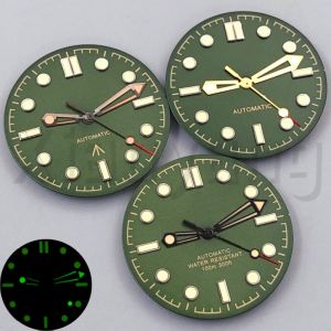 31mm Vintage Green Gold Watch Dial C3 Luminous Fit NH35 NH36 ETA2824 Miyota8215 Mingzhu PT5000 Movement Replacement Watch Parts