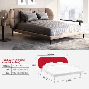 VATAR | Luxury Modern Minimalist Leather Bed 1.8m