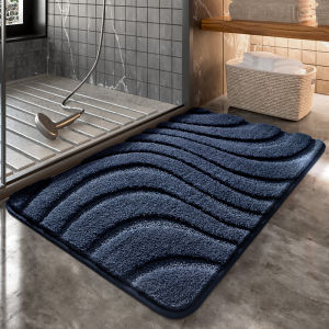 Mandarin Orange Home Stuart Bathroom Pure Color Absorbent Carpet Toilet Entrance Mat Simple Design Rug Modern Home Decor