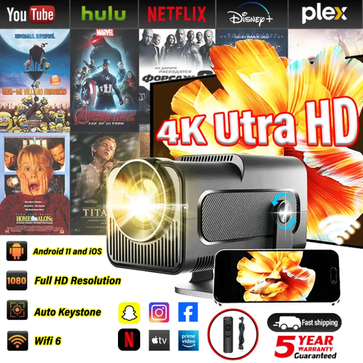 ✨UHD Spot✨HY320mini Smart Projector 1080P Ultra HD Hard Decoding 4K Bluetooth Projector Android IOS Mini LED Home Theater