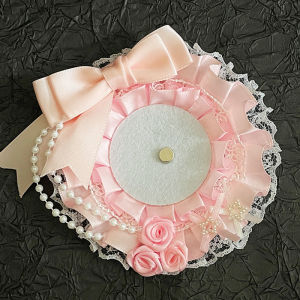 Anime Oval Badge Rosette Holder 58-75mm Lace Bow Ribbon Ita Bag Accessory For Collectible Anime Pins Otaku Fans Decoration Gift