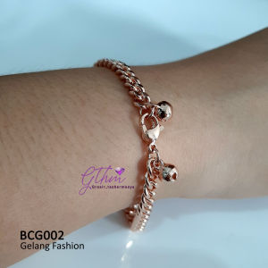 Gthm Gelang Tangan wanita Emas Rante Polos Perhiasan Kualitas Premium Berkilau Anti karat anti alergi pesta kondangan kawinan bagus untuk hadiah kado harga grosir xuping termurah BCG002