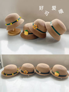 New 2023 Childrens Straw Sun Hat Breathable Sun Protection Fisherman Hat Boys Girls Princess Style Outdoor Casual Hat