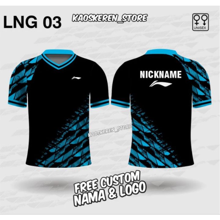 Jersey Badminton Lining Jersey Bulutangkis Custom Nama Kaos