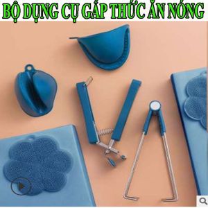 Bộ 6 Món Dụng Cụ Gắp Đồ Nóng Chuyên Dụng - Gắp Kẹp Nhấc Xoong Nồi An Toàn