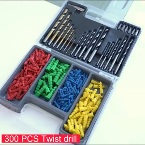 300 PCS Mata Bor Besi Kayu Beton Tembok Kombinasi Sekrup Baut Tembok Drill Bit Set 300pcs